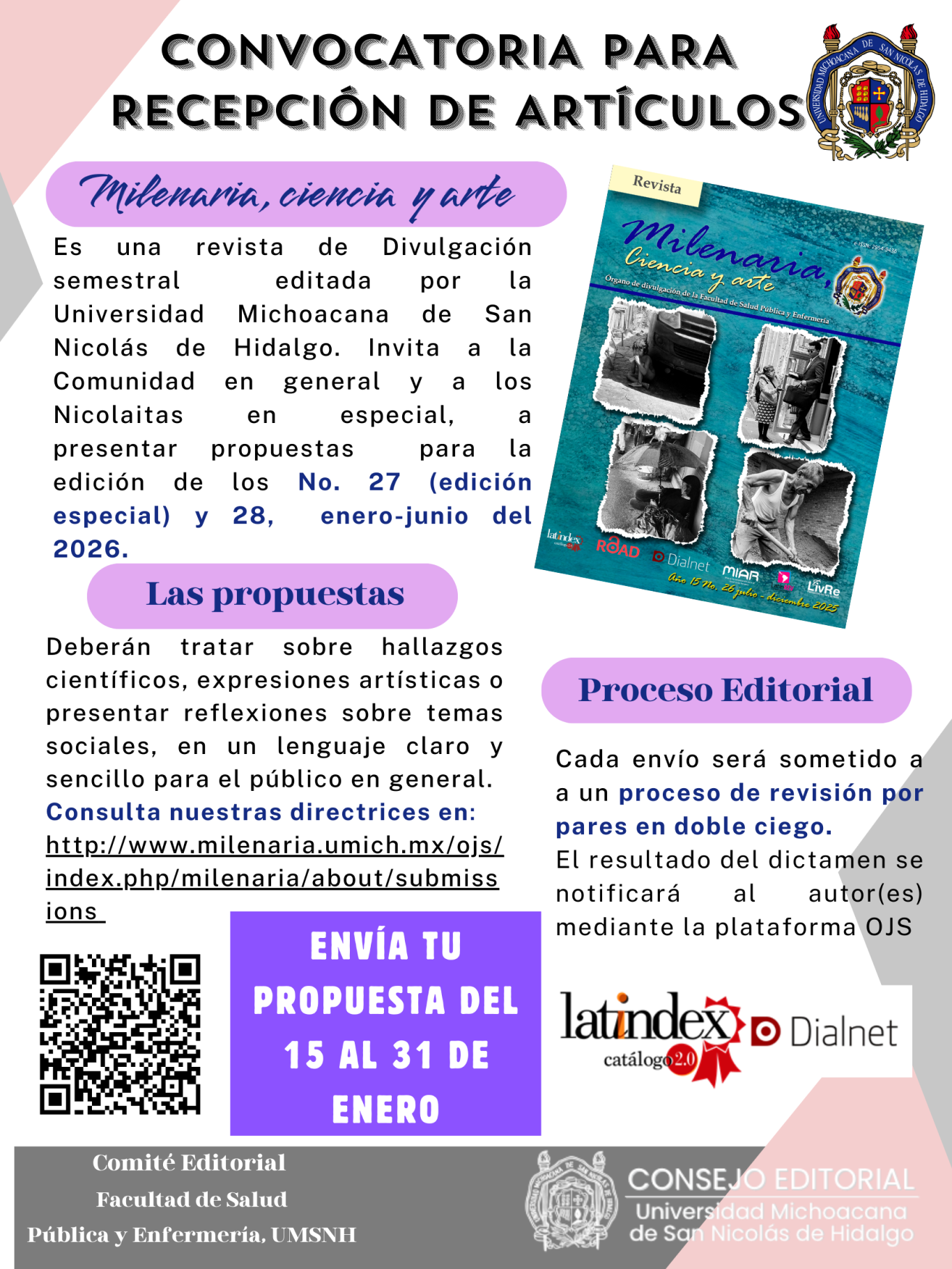 Convocatoria Milenaria, Ciencia y Arte No. 27